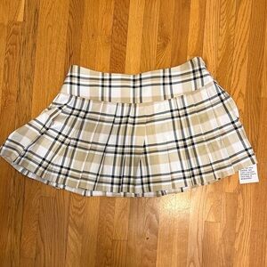 ASOS Beige and Black Plaid Skater Skirt